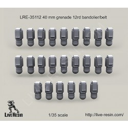 Live Resin 1/35 scale 40mm Grenade 12rd Bandolier/Belt - LRE35112 Live Resin 1/35 scale 40mm Grenade 12rd Bandolier/Belt - LRE35112