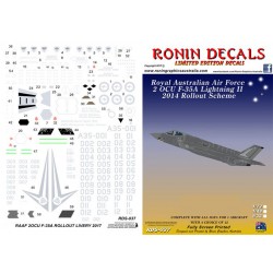 1/72 RAAF 2 OCU F-35A Lightning II Roll Out 2014 Decals for Academy kits 1/72 RAAF 2 OCU F-35A Lightning II Roll Out 2014 Decals for Academy kits