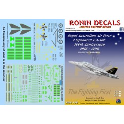 1/72 Ronin Decals RAAF 1 Sqn 100th Anniversary Super Hornet decals 