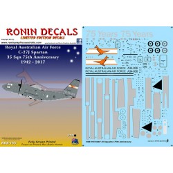 1/72 RAAF 35 Squadron 75th Ann C-27J Spartan Decals for Italeri kits 1/72 RAAF 35 Squadron 75th Ann C-27J Spartan Decals for Italeri kits