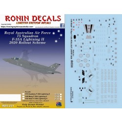 1/48 RAAF 75 Sqn F-35A Lightning II 2020 Decals for Meng kits 1/48 RAAF 75 Sqn F-35A Lightning II 2020 Decals for Meng kits