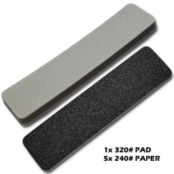 Sanding Plate Refill #Medium Coarse 5x #240 paper, 1x #320 pad 