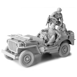 1/16 WWII US Army 1/4 Ton 4X4 Truck Resin Kit with Driver & Gunner 1/16 WWII US Army 1/4 Ton 4X4 Truck Resin Kit with Driver & Gunner