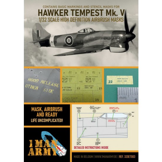 1/32 Hawker Tempest MKV Airbrush Paint Masking