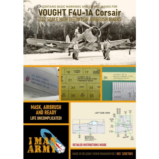 1/32 Vought F4U 1A Corsair Airbrush Paint Masking 1/32 Vought F4U 1A Corsair Airbrush Paint Masking