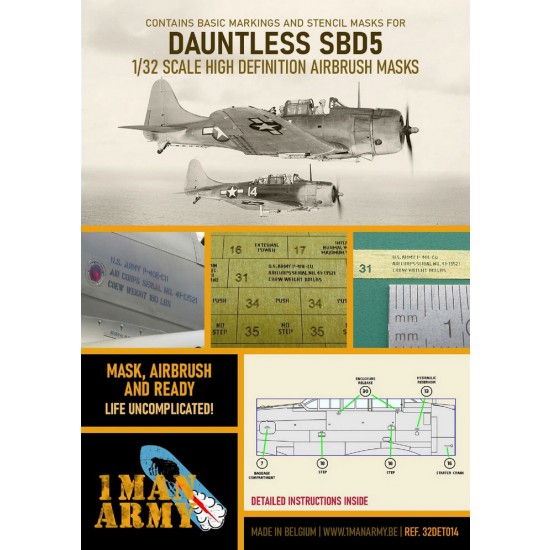 1/32 Douglas SBD 5 Dauntless Airbrush Paint Masking for Trumpeter kits