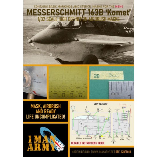 1/32 Messerschmitt ME 163 Komet B Airbrush Paint Masking for Meng kits