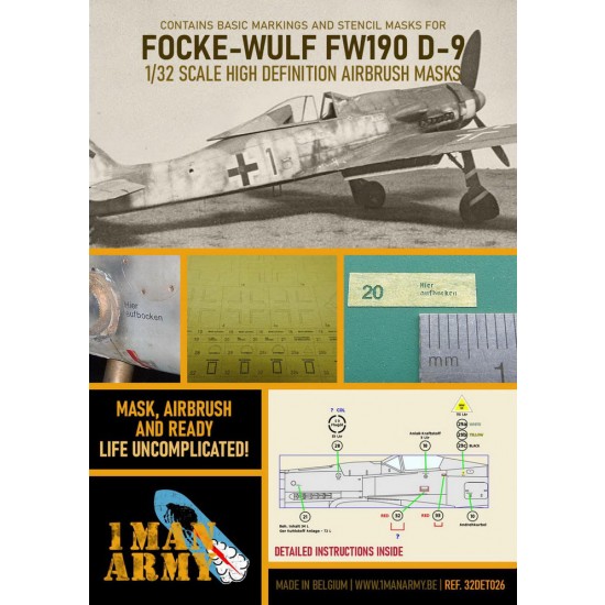 1/32 Focke Wulf Fw 190 D9 Airbrush Paint Masking