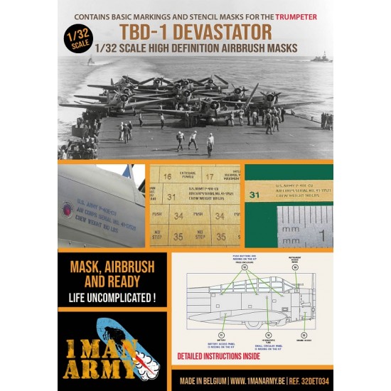 1/32 TBD-1 Devastator Basic and Stencil Masks for Trumpeter kits 1/32 TBD-1 Devastator Basic and Stencil Masks for Trumpeter kits