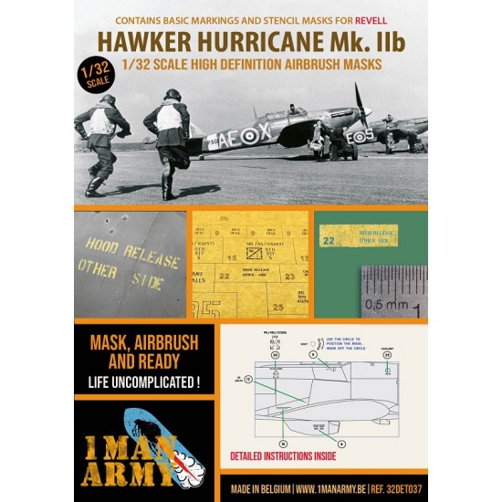 1/32 Hawker Hurricane Mk IIb Masks for Revell kits 1/32 Hawker Hurricane Mk IIb Masks for Revell kits