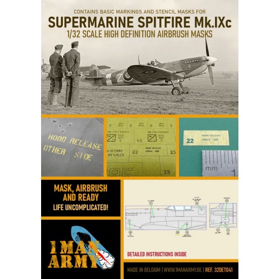 1/32 Supermarine Spitfire Mk.IXc Masking for Tamiya/Revell kits 1/32 Supermarine Spitfire Mk.IXc Masking for Tamiya/Revell kits