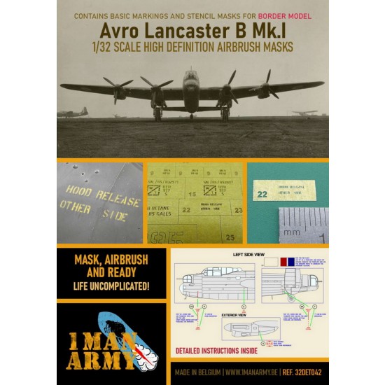 1/32 Avro Lancaster B Mk.I Masking for Border Model 1/32 Avro Lancaster B Mk.I Masking for Border Model