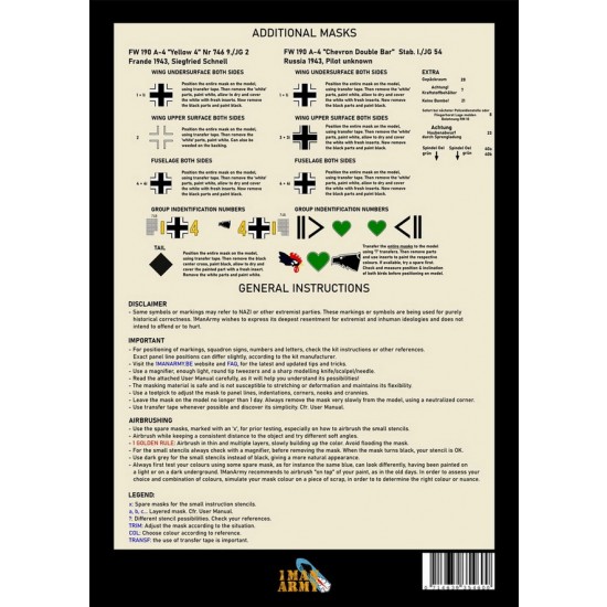 1/32 Focke Wulf Fw190 A-4 Markings and Stencil Masks for Zoukei Mura kits 1/32 Focke Wulf Fw190 A-4 Markings and Stencil Masks for Zoukei Mura kits