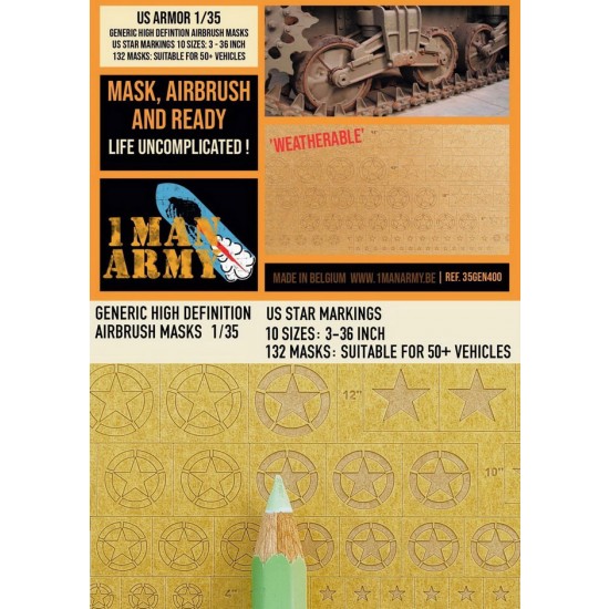 1/35 US Stars 3- 36inch Star Markings Masking 1/35 US Stars 3- 36inch Star Markings Masking