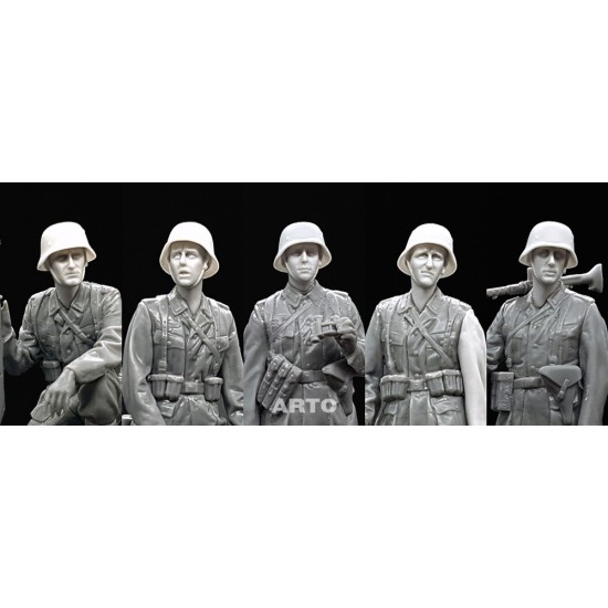 1/35 German M35-M40 Helmet Heads for Tamiya #35371 Infantry Set (5pcs) 1/35 German M35-M40 Helmet Heads for Tamiya #35371 Infantry Set (5pcs)