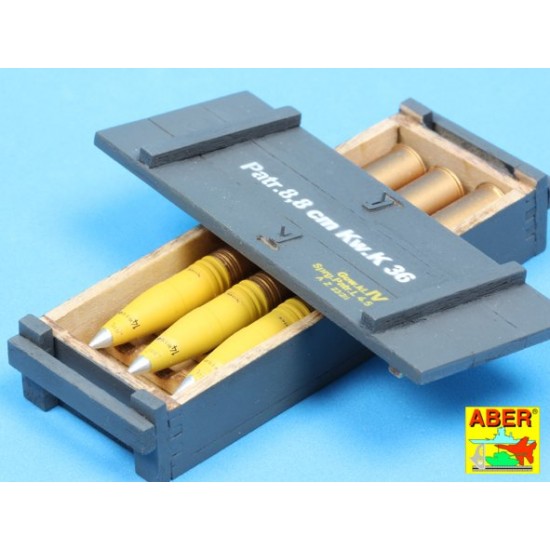 1/16 8.8cm Tiger I High-Explosive Ammo with Box 1/16 8.8cm Tiger I High-Explosive Ammo with Box