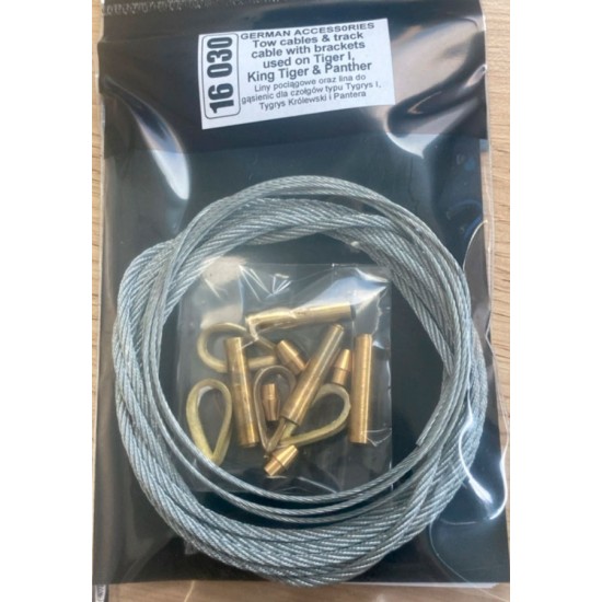 1/16 Tow Cables & Track Cable with Brackets for Tiger I, King Tiger & Panther kits 1/16 Tow Cables & Track Cable with Brackets for Tiger I, King Tiger & Panther kits
