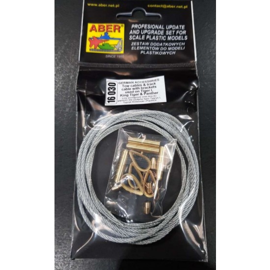 1/16 Tow Cables & Track Cable with Brackets for Tiger I, King Tiger & Panther kits 1/16 Tow Cables & Track Cable with Brackets for Tiger I, King Tiger & Panther kits