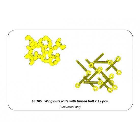 1/16 Wing Nuts with Turned Bolt (12pcs) 1/16 Wing Nuts with Turned Bolt (12pcs)