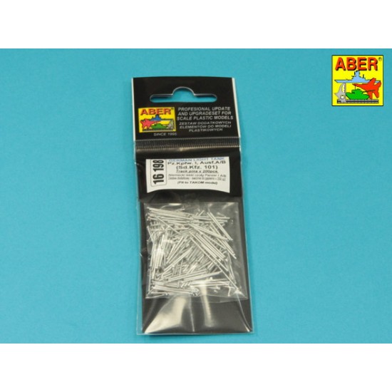 1/16 PzKpfw.I Ausf. A/B Track Link Pins (200pcs) for Takom kits 1/16 PzKpfw.I Ausf. A/B Track Link Pins (200pcs) for Takom kits