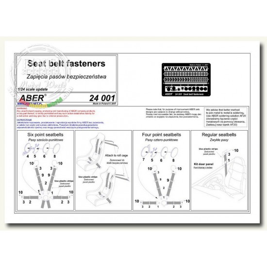 1/24 Seat Belt Fasteners for general use 1/24 Seat Belt Fasteners for general use