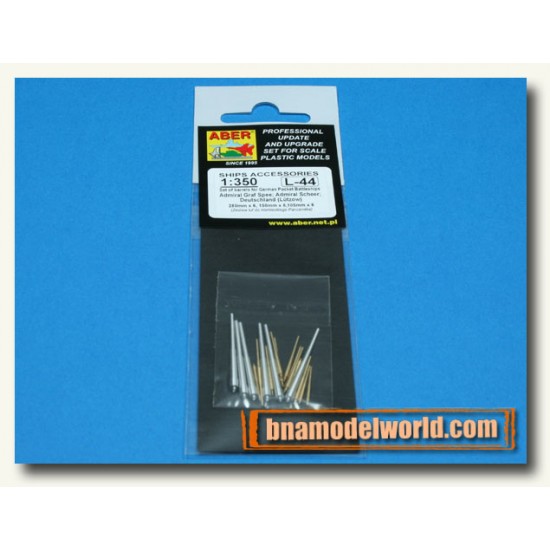 1/350 Gun Barrels for German Admiral Graf Spee, Admiral Scheer, Deutschland 1/350 Gun Barrels for German Admiral Graf Spee, Admiral Scheer, Deutschland
