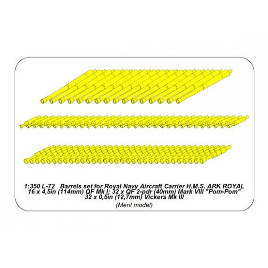 1/350 Royal Navy Aircraft Carrier Barrels Set (QF Mk I+QF 2-pdr Mark VIII+Vickers Mk III) 1/350 Royal Navy Aircraft Carrier Barrels Set (QF Mk I+QF 2-pdr Mark VIII+Vickers Mk III)