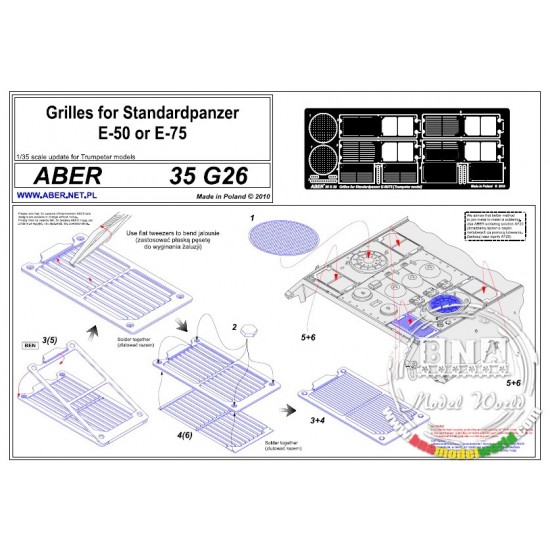1/35 Grilles & Louvres for German Standardpanzer E-75/E-50 for Trumpeter kit 1/35 Grilles & Louvres for German Standardpanzer E-75/E-50 for Trumpeter kit
