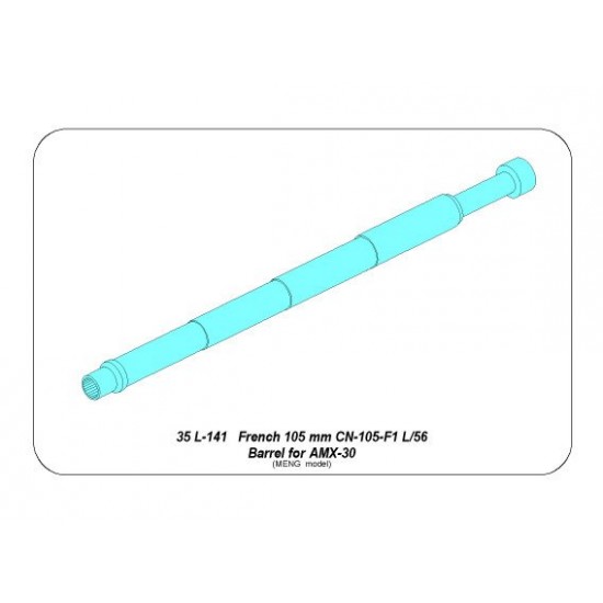 1/35 French 105mm CN-105-F1 L/56 Barrel for Meng Models AMX30/40 kit 1/35 French 105mm CN-105-F1 L/56 Barrel for Meng Models AMX30/40 kit