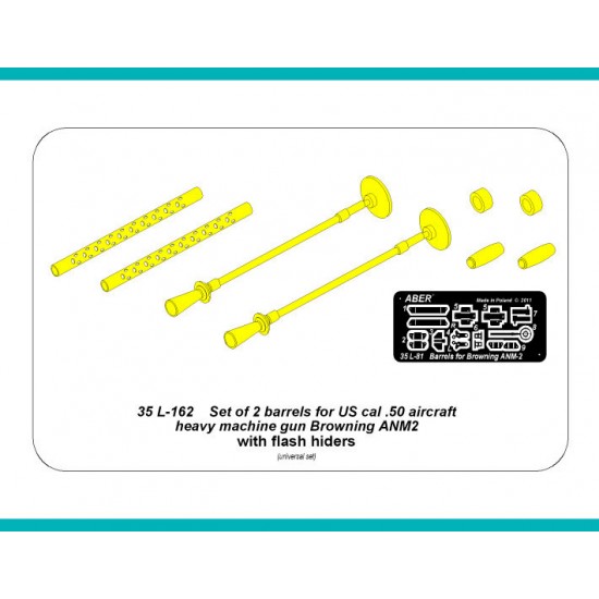 1/35 US .50 cal Aircraft Heavy Machine Gun Browning ANM2 Barrels w/Flash Hiders (2 sets) 1/35 US .50 cal Aircraft Heavy Machine Gun Browning ANM2 Barrels w/Flash Hiders (2 sets)