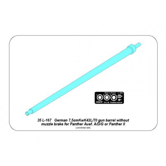 1/35 German 7.5cm KwK42L/70 Gun Barrel for Panther Ausf.A/D/G or Panther II 1/35 German 7.5cm KwK42L/70 Gun Barrel for Panther Ausf.A/D/G or Panther II