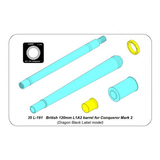 1/35 British 120mm L1A2 Barrel for Conqueror Mark 2 for Dragon kit #3555 1/35 British 120mm L1A2 Barrel for Conqueror Mark 2 for Dragon kit #3555