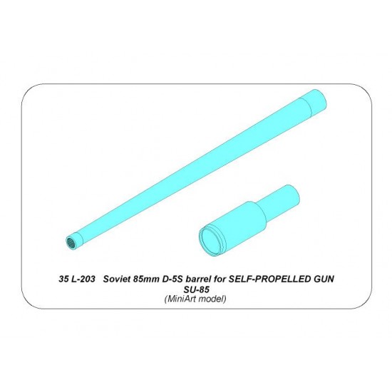 1/35 Soviet 85mm D-5S Barrel for Self-Propelled Gun SU-85 for MiniArt kit 1/35 Soviet 85mm D-5S Barrel for Self-Propelled Gun SU-85 for MiniArt kit