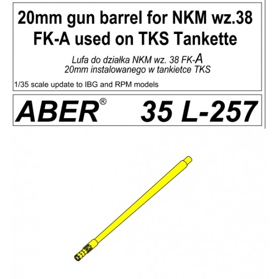 1/35 TKS Tankette nkm wz.38 FK-A 20mm Gun Barrel for IBG/RPM kits