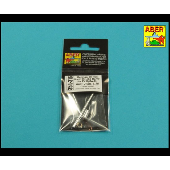 1/35 German PzKpfw.III AusfJ/L/M 50mm KwK39L/60 Gun Barrel for Takom kits 1/35 German PzKpfw.III AusfJ/L/M 50mm KwK39L/60 Gun Barrel for Takom kits