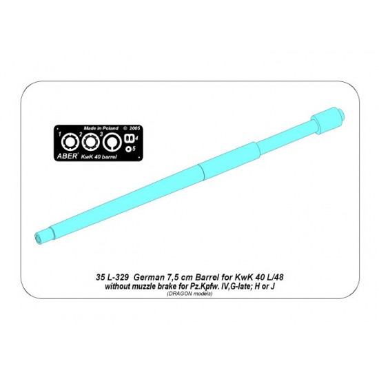 1/35 Pz.IV G/H/J 75mm KwK 40 L/48 Gun Barrel for Dragon kits 1/35 Pz.IV G/H/J 75mm KwK 40 L/48 Gun Barrel for Dragon kits