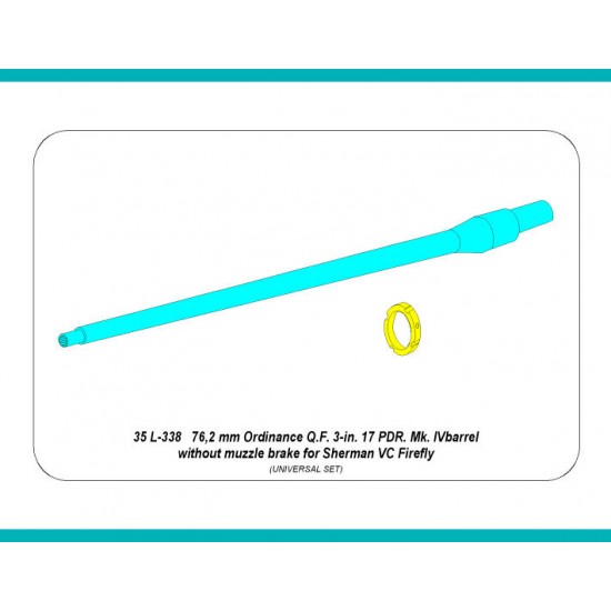 1/35 Sherma VC Firefly 76.2mm Ordinance QF 3-in 17 PDR Mk.IV Barrel without Muzzle Brake 1/35 Sherma VC Firefly 76.2mm Ordinance QF 3-in 17 PDR Mk.IV Barrel without Muzzle Brake