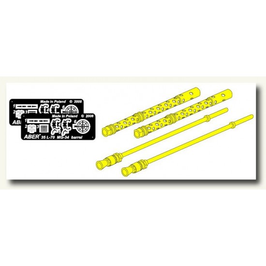 1/35 Set of 2 Barrels for German Machine Guns MG34 1/35 Set of 2 Barrels for German Machine Guns MG34