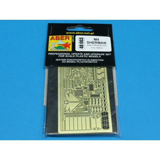 1/48 M4 Sherman Early Production Photo-Etched set for Tamiya kit 1/48 M4 Sherman Early Production Photo-Etched set for Tamiya kit