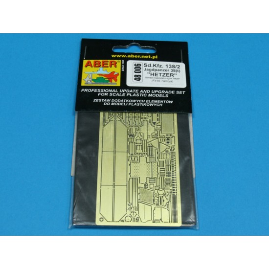 1/48 German Tank Destroyer SdKfz.138/2 Jagdpanzer 38(t) HETZER PE Detail set for Tamiya 1/48 German Tank Destroyer SdKfz.138/2 Jagdpanzer 38(t) HETZER PE Detail set for Tamiya