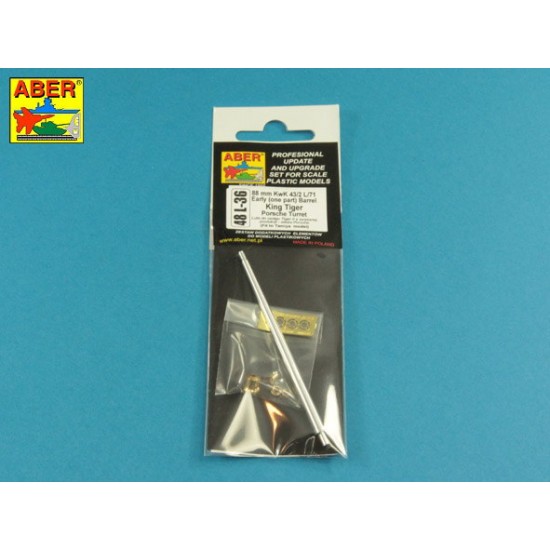 1/48 German King Tiger Porsche Turret 8.8cm Kw.K 43/2 L/71 Gun Barrel for Tamiya kits 1/48 German King Tiger Porsche Turret 8.8cm Kw.K 43/2 L/71 Gun Barrel for Tamiya kits