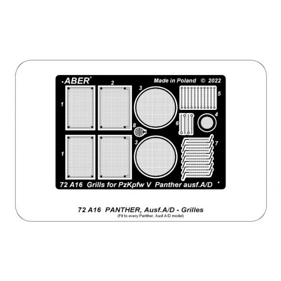 1/72 Panther Ausf.A/D Grilles 1/72 Panther Ausf.A/D Grilles