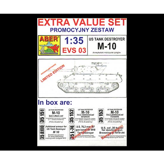 1/35 US Tank Destroyer M-10 Detail Set for Academy kits 1/35 US Tank Destroyer M-10 Detail Set for Academy kits