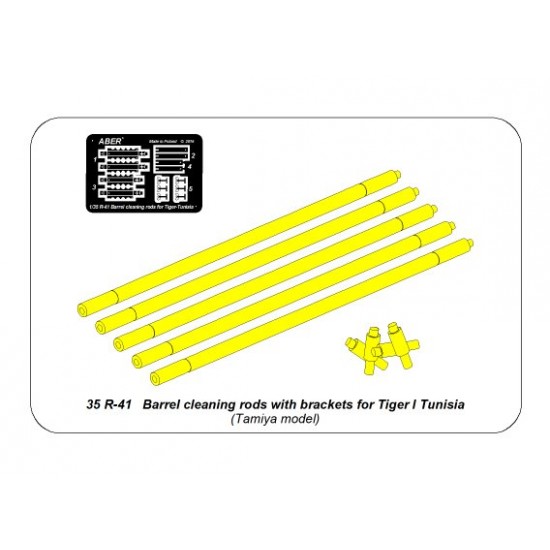 1/35 Barrel Cleaning Rods with Brackets for Tiger I Tunisia for Tamiya kit 1/35 Barrel Cleaning Rods with Brackets for Tiger I Tunisia for Tamiya kit