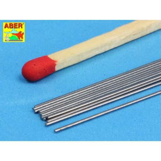 Steel Round Rods - D: 0.5mm; Length: 250mm (x12pcs)