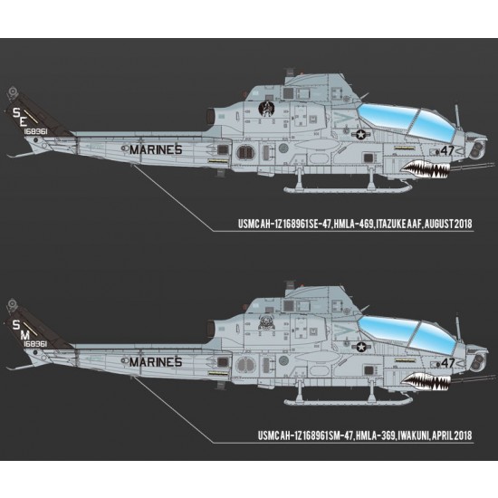 1/35 USMC Bell AH-1Z Viper Shark Mouth Helicopter