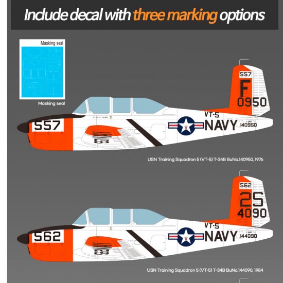 1/48 USN Beechcraft T-34B Mentor VT-5 Training Air Wing 1/48 USN Beechcraft T-34B Mentor VT-5 Training Air Wing