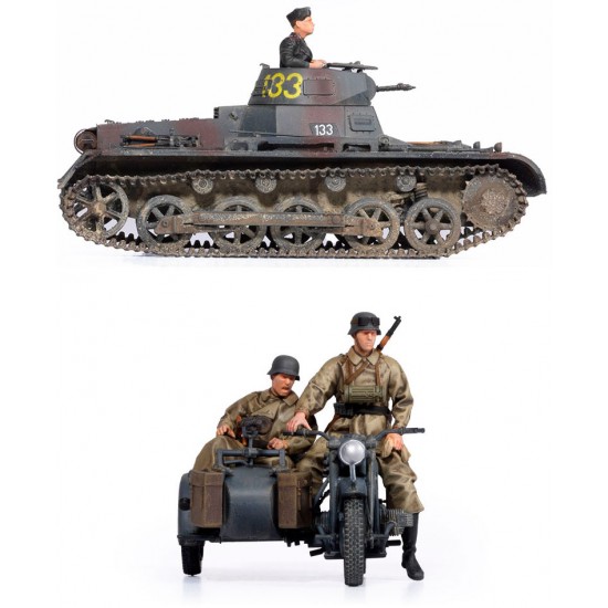 1/35 German Panzer I Ausf.B and Motorcycle