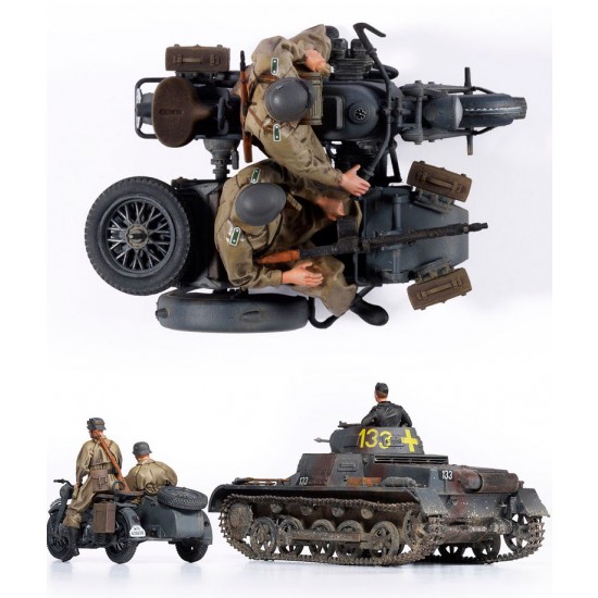 1/35 German Panzer I Ausf.B and Motorcycle