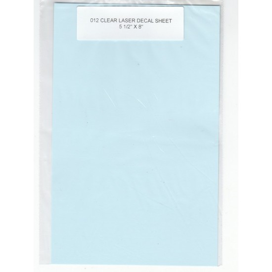 CF-0 Clear Laser Decal Film 5 x 8 CF-0 Clear Laser Decal Film 5 x 8
